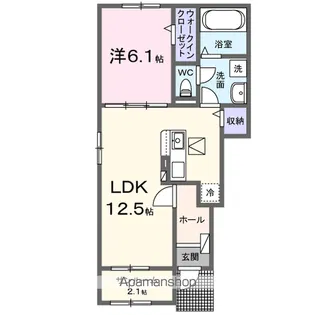 ラルゴミヤA【1階】の間取り