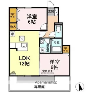 セジュールグランモア【1階】の間取り