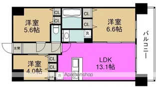 スプランディッド梅田グランノース【3階】の間取り