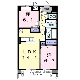 グランツ柏の葉【5階】の間取り
