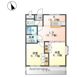 グランチェスタA【1階】の間取り