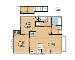 ルチアーナ螢谷【202号室】の間取り