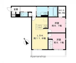フィカーサ柏の葉【305号室号室】の間取り