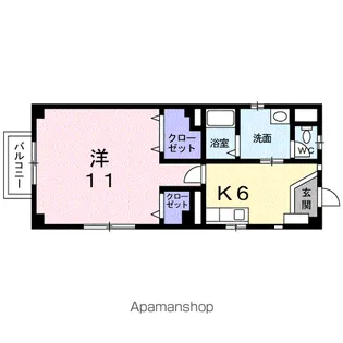 ジュネス高砂【1階】の間取り