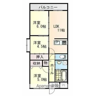 さんさん北野田【2階】の間取り