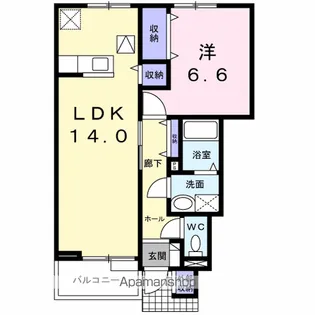 ミユリール.穂高.A【1階】の間取り