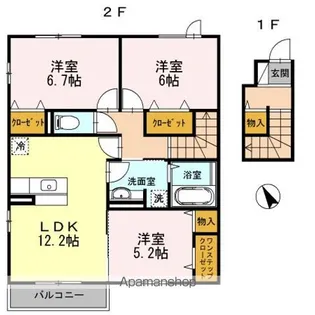松籟軒 A棟【2階】の間取り