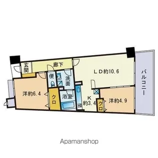 アイランドシティインフィニガーデン ノース棟【8階】の間取り