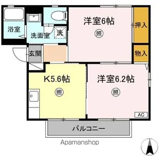 吉ノ前ハイツII【1階】の間取り