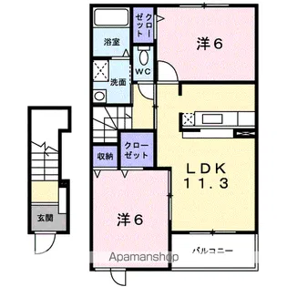 ピアーチェ Ⅱ【2階】の間取り