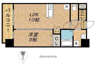 プレサンス栄フレイヤ【5階】の間取り
