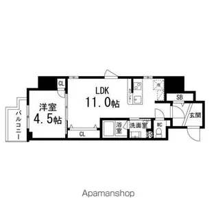 ラファール泉中央【401号室】の間取り