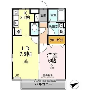 フレブラース【2階】の間取り
