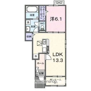 シェリル H【1階】の間取り