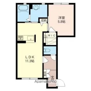 ピエブランⅠ【102号室】の間取り