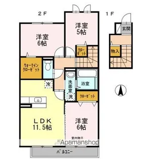 ル・コック B棟【2階】の間取り