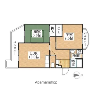 ブルージュ【403号室】の間取り