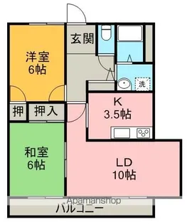 フォブールキュア庄内【202号室】の間取り