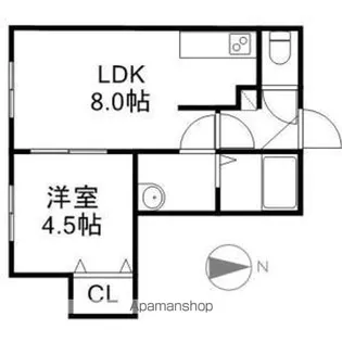 クチュール西線6条(旧ラ・ヴィレット)【2階】の間取り