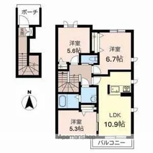 とみや【202号室】の間取り