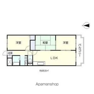 ヴィラスリースター住之江【3階】の間取り