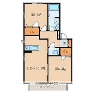 フェリス幸田 A【2階】の間取り