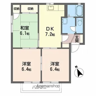 メゾンドエスポワールA棟【2階】の間取り
