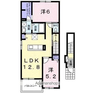 ベルヴィー 寺の前【2階】の間取り