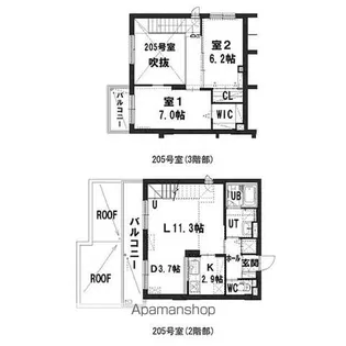 グランメール東札幌東館【2階】の間取り