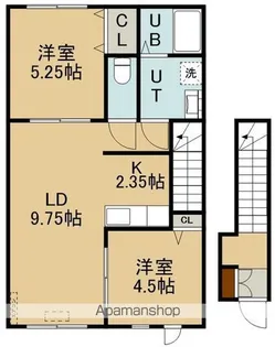 2LDKの間取り画像