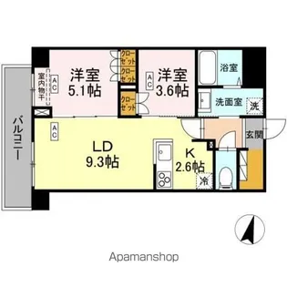 ロイジェント西新井【6階】の間取り