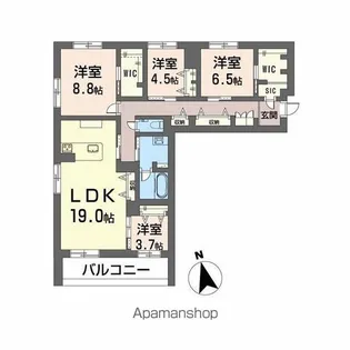ワイエア平尾浄水【4階】の間取り