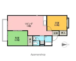 イーストアヴェニュー【2階】の間取り