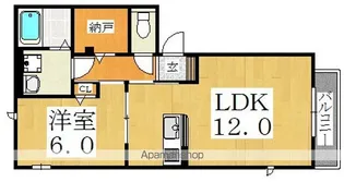 PARKSIDESUNBERRY【201号室】の間取り