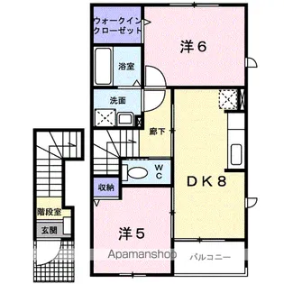 リバーストーンA【2階】の間取り