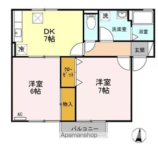グリーンアベニュー AB【1階】の間取り
