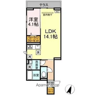 DーSOLACE祐光 A【1階】の間取り