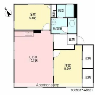 クレールカルチェ【101号室】の間取り