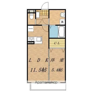 ラルゴ上溝【102号室】の間取り