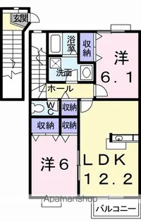 デュエル ミサキⅢ A【2階】の間取り