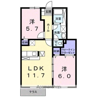 アンソレイエ本郷【1階】の間取り
