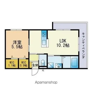 ヘーベルメゾン別府【2階】の間取り