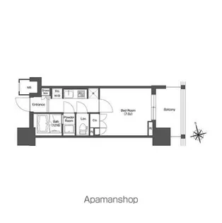 LIBR GRANT 西新宿WEST【2階】の間取り