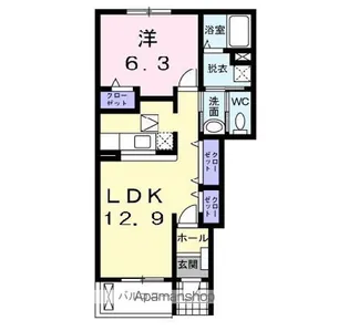 イーリスハイツA【1階】の間取り