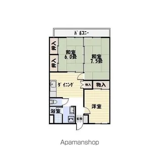 第2島之森ハイツ【202号室】の間取り