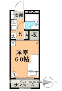 セントラル白山【1D号室】の間取り