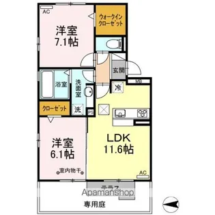 ブラン ノワール【1階】の間取り