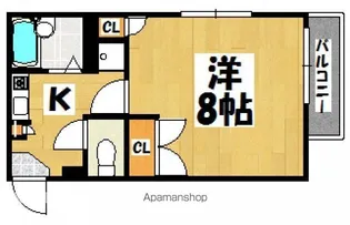 己斐上タウンA【4階】の間取り