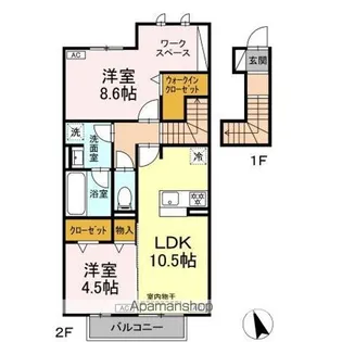 フロレゾンK&K【2階】の間取り