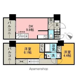 F・PARC GRANDMARK天神【1706号室】の間取り
